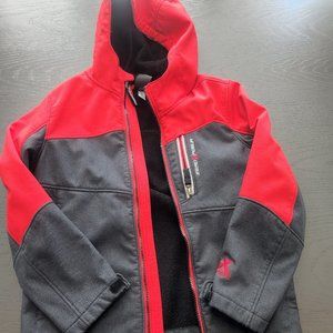 Red and gray zeroxposur jacket